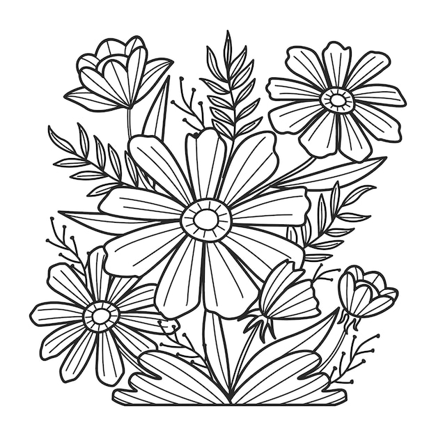 Ilustración floral dibujada a mano