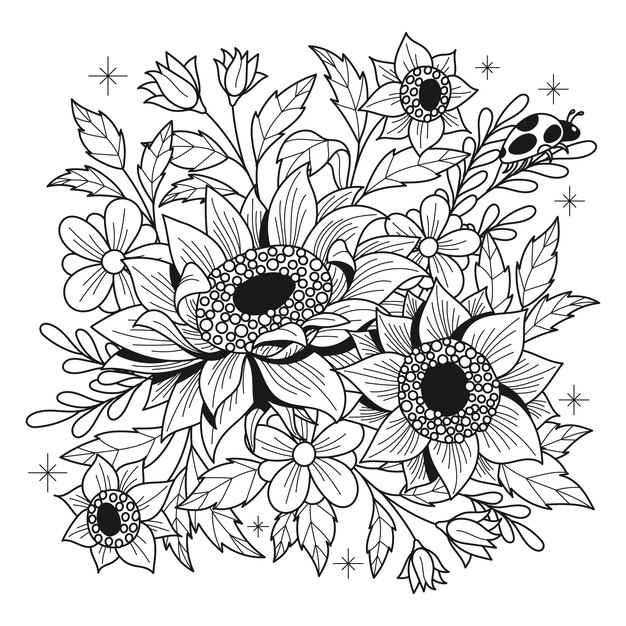 Ilustración floral dibujada a mano