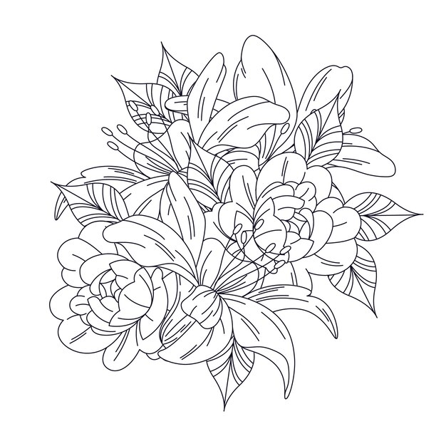 Ilustración floral dibujada a mano