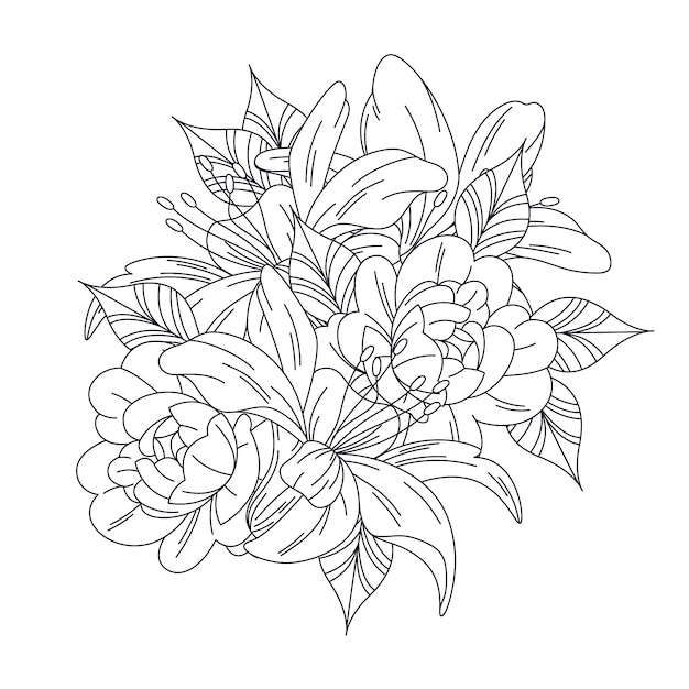 Ilustración floral dibujada a mano