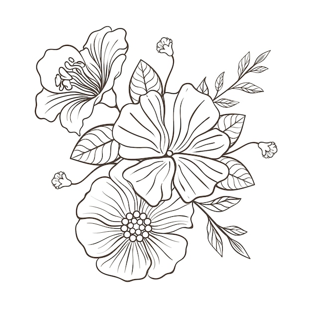 Ilustración floral dibujada a mano