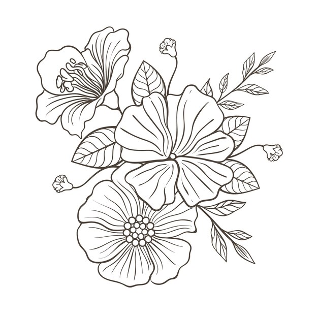 Ilustración floral dibujada a mano