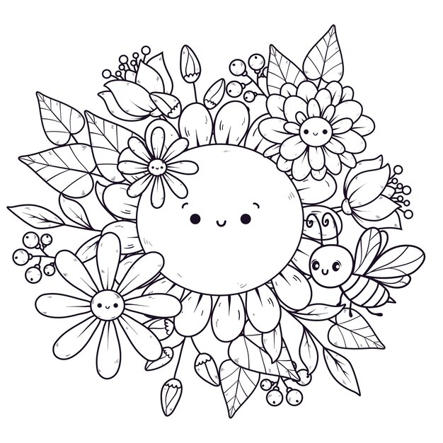 Ilustración floral dibujada a mano.