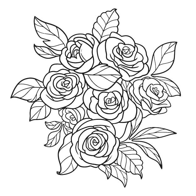 Ilustración floral dibujada a mano.