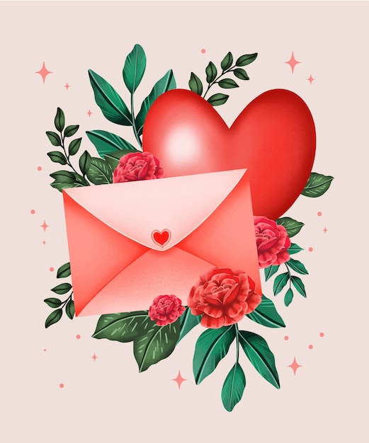 Vector gratuito ilustración de flores de acuarela de san valentín