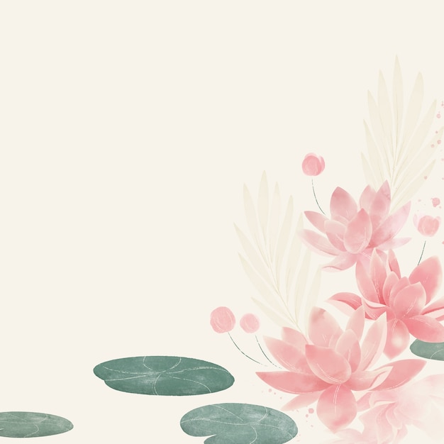 Ilustración de flores asiáticas acuarela