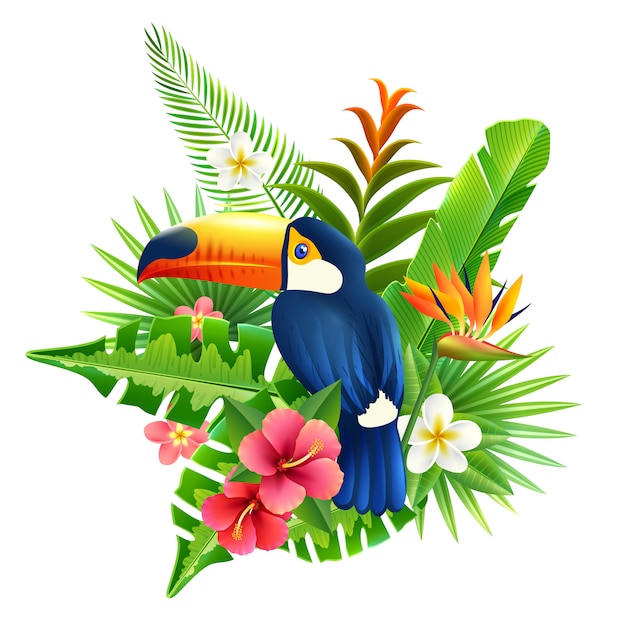 Vector gratuito ilustración de flores tropicales