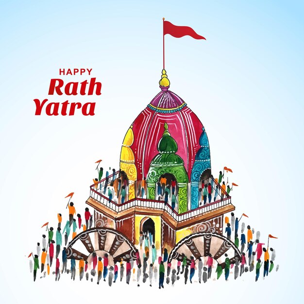 Ilustración del fondo de celebración del festival lord jagannath rath yatra