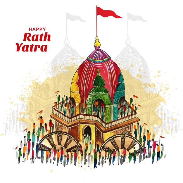 Ilustración del fondo de celebración del festival lord jagannath rath yatra