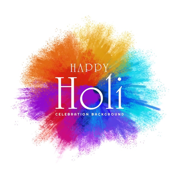 Ilustración de fondo colorido splash happy holi