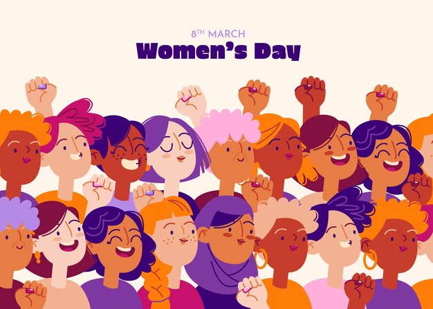 Ilustración de fondo del día internacional de la mujer