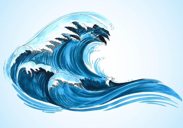 Ilustración de fondo del día mundial del océano de las olas del mar