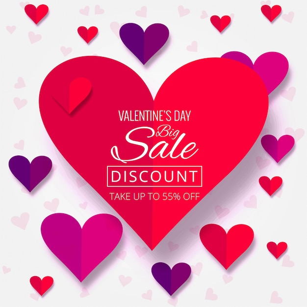 Ilustración de fondo de hermosos corazones día de San Valentín venta