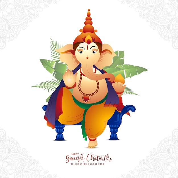 Ilustración del fondo de lord ganpati para el diseño de vacaciones de ganesh chaturthi