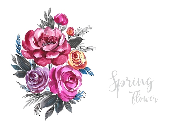Ilustración de fondo de spraing de flores coloridas decorativas modernas