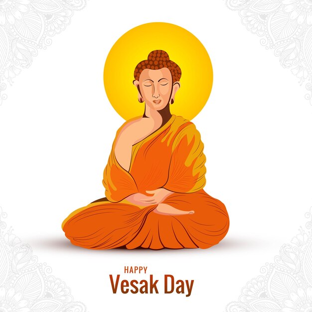 Ilustración para el fondo de la tarjeta de celebración del día feliz vesak