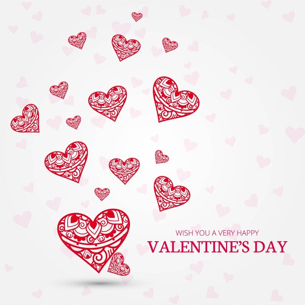 Ilustración de fondo de tarjeta de corazones coloridos día de San Valentín