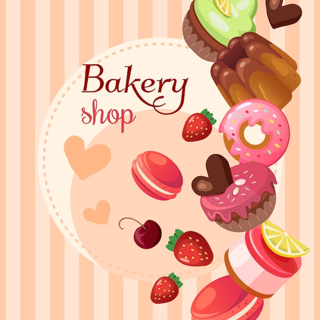 Vector gratuito ilustración de fondo tienda de dulces