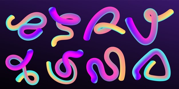 Ilustración de forma abstracta 3d degradado