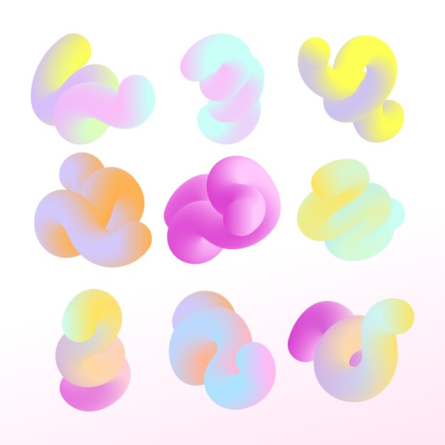 Ilustración de forma abstracta 3d degradado