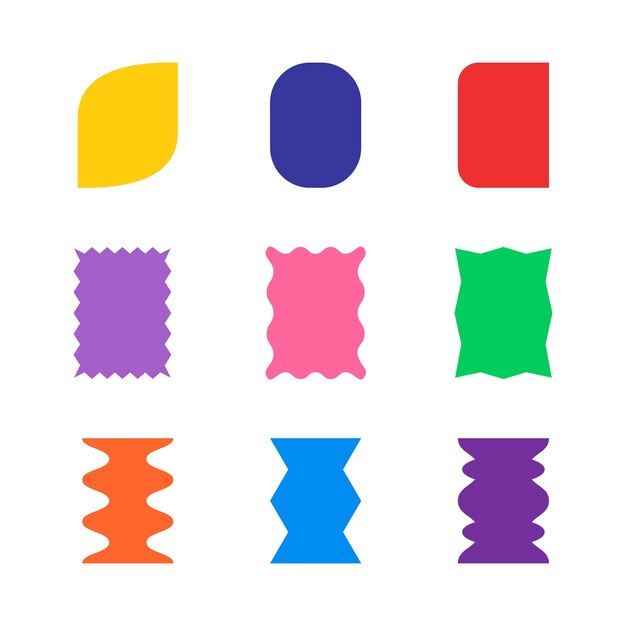 Ilustración de forma geométrica retro colorida de diseño plano