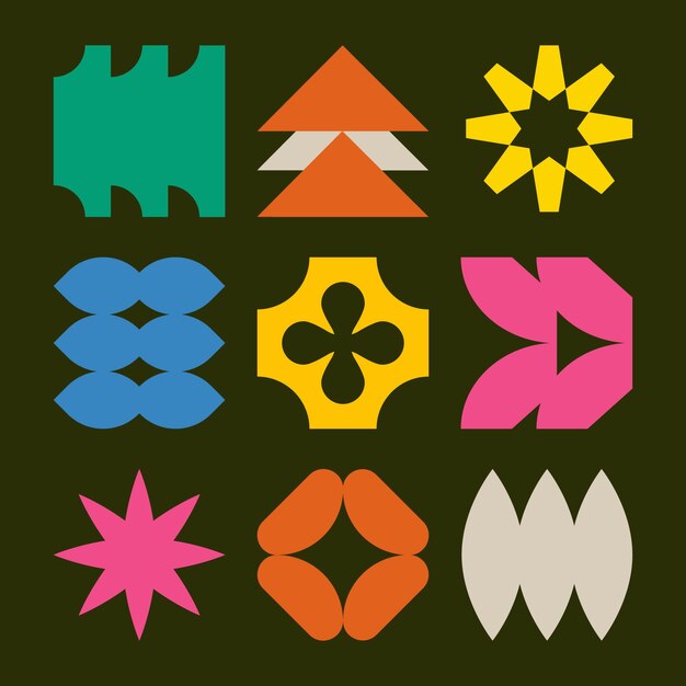 Ilustración de forma geométrica retro dibujada a mano
