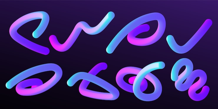 Vector gratuito ilustración de formas abstractas en gradiente 3d