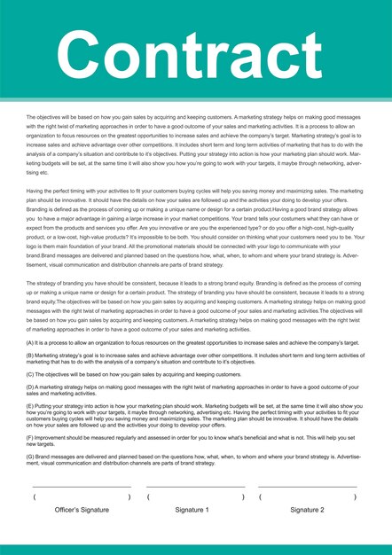Ilustración de formulario de contrato
