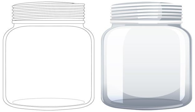 Ilustración de un frasco de vidrio vacío