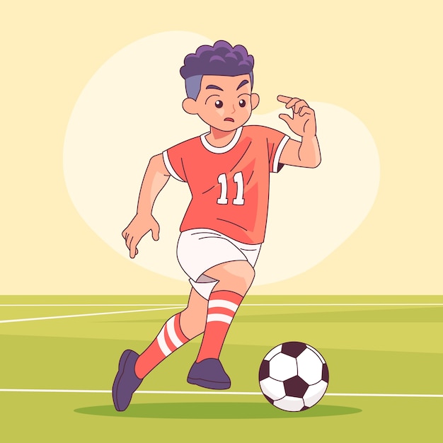 Vector gratuito ilustración de fútbol dibujada a mano