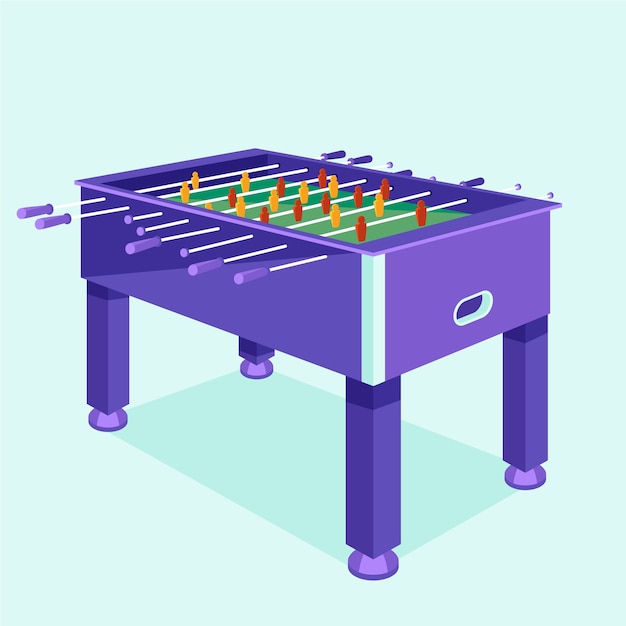 Ilustración de futbolín dibujado a mano