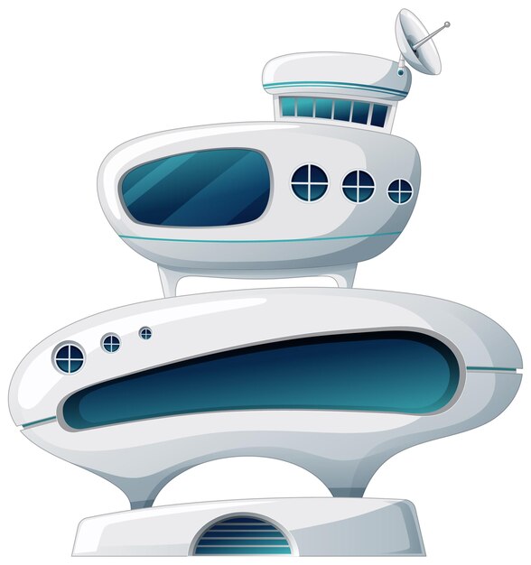Ilustración futurista de la estación espacial vectorial