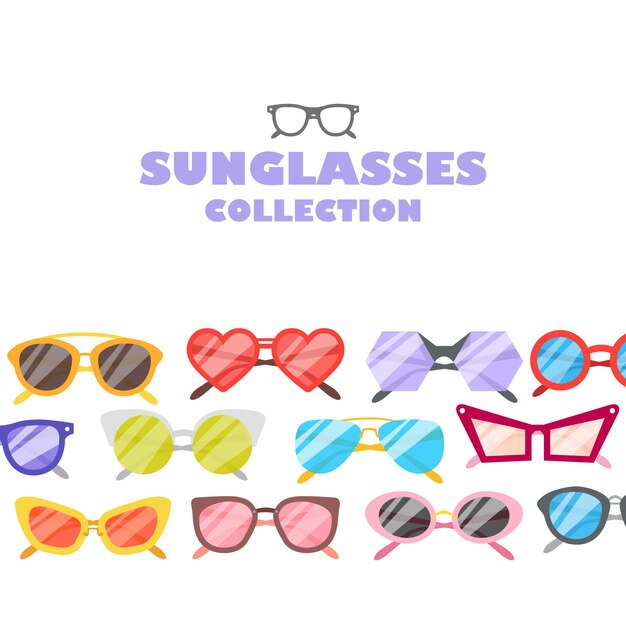ilustración gafas de sol iconos de fondo