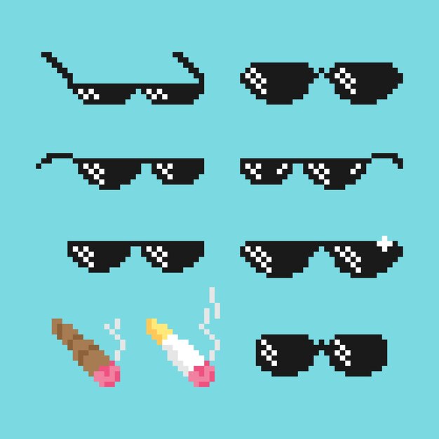 Ilustración de gafas de sol de vida de gamberro de diseño plano