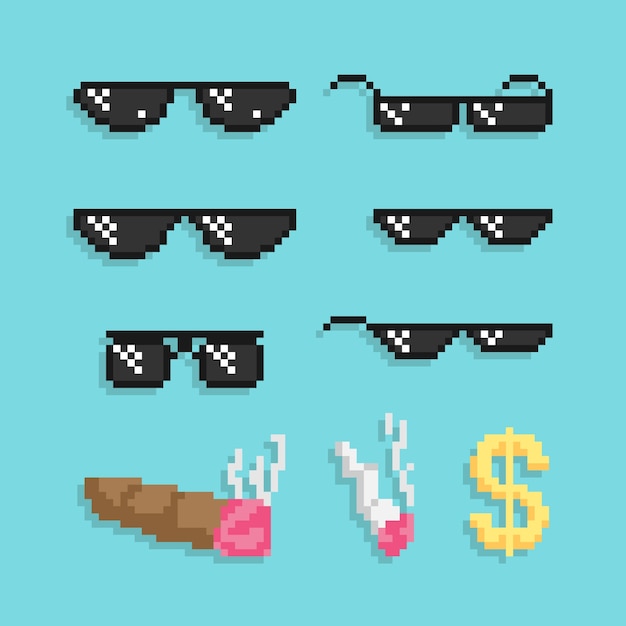 Ilustración de gafas de sol de vida de gamberro de diseño plano