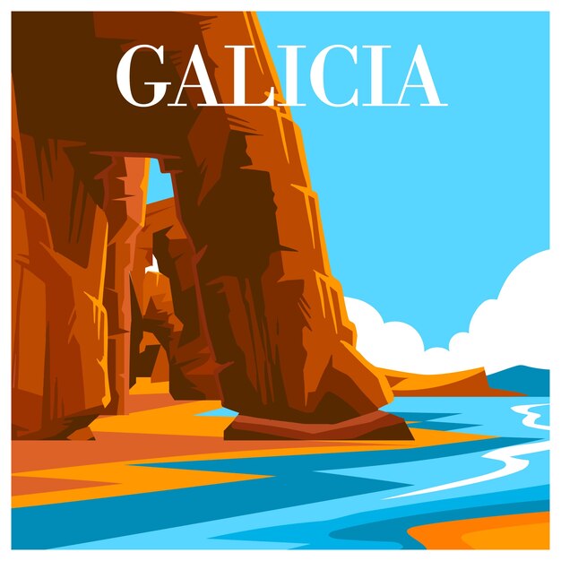 Ilustración galicia dibujada a mano