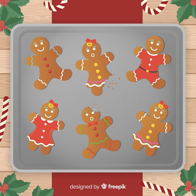 Ilustración galletas jengibre mordidas