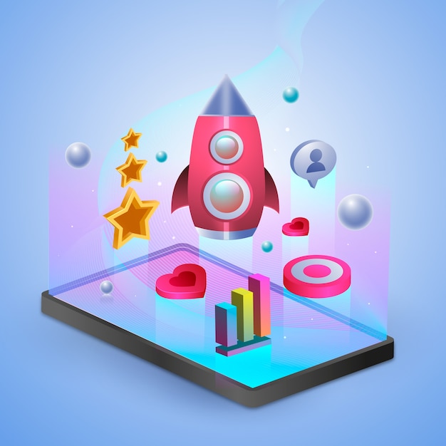 Ilustración de gamificación creativa con gradiente