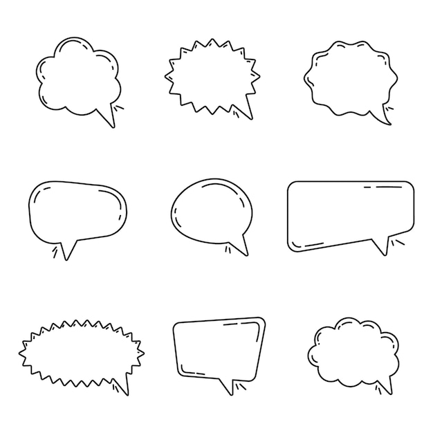 Vector gratuito ilustración de garabato de burbujas de discurso dibujado a mano