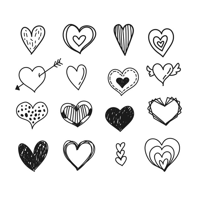 Ilustración de garabato de corazón dibujado a mano