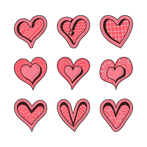 Ilustración de garabato de corazón dibujado a mano