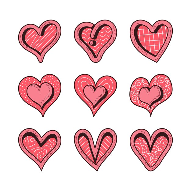 Ilustración de garabato de corazón dibujado a mano