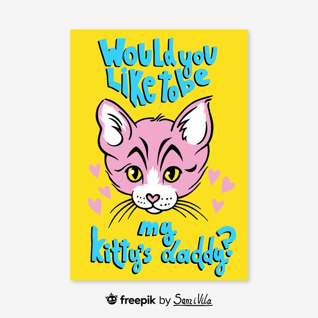Ilustración de gatito dibujado a mano