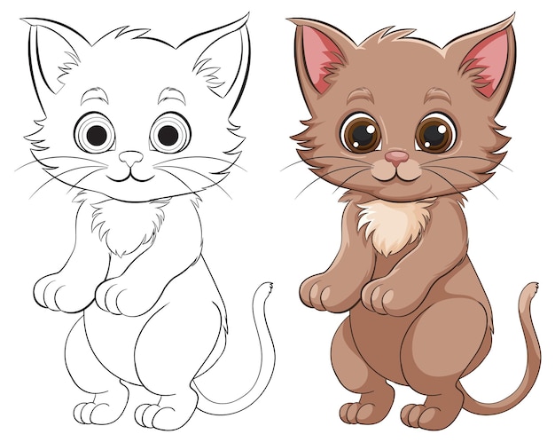 Ilustración de gatitos de dibujos animados