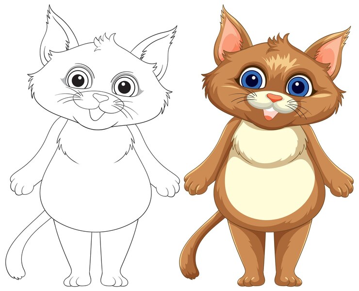 Vector gratuito ilustración de un gato de dibujos animados