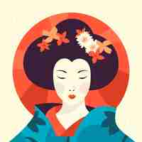 Vector gratuito ilustración de geisha dibujada a mano