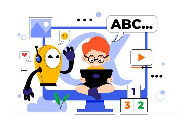 Ilustración de la generación alfa dibujada a mano