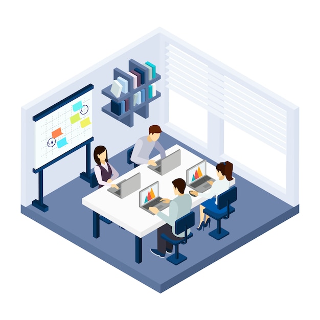 Ilustración de gente de coworking