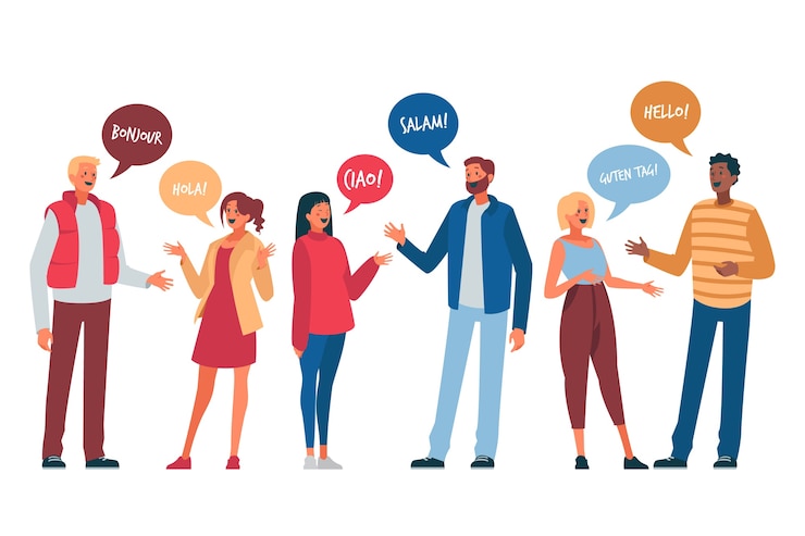 Vector gratuito ilustración con gente joven hablando