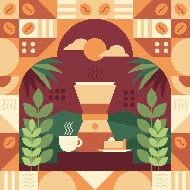 Ilustración geométrica de diseño plano